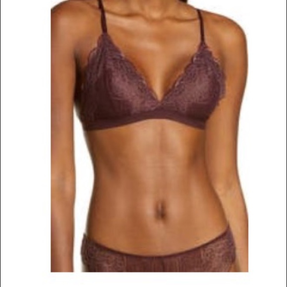 Madewell Lace Bralette in Dark Fig
